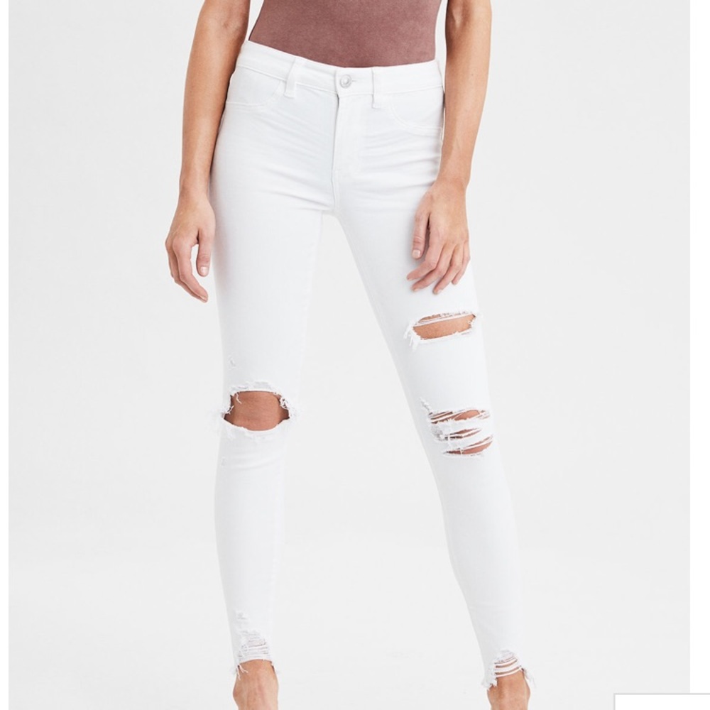High rise white jeggings